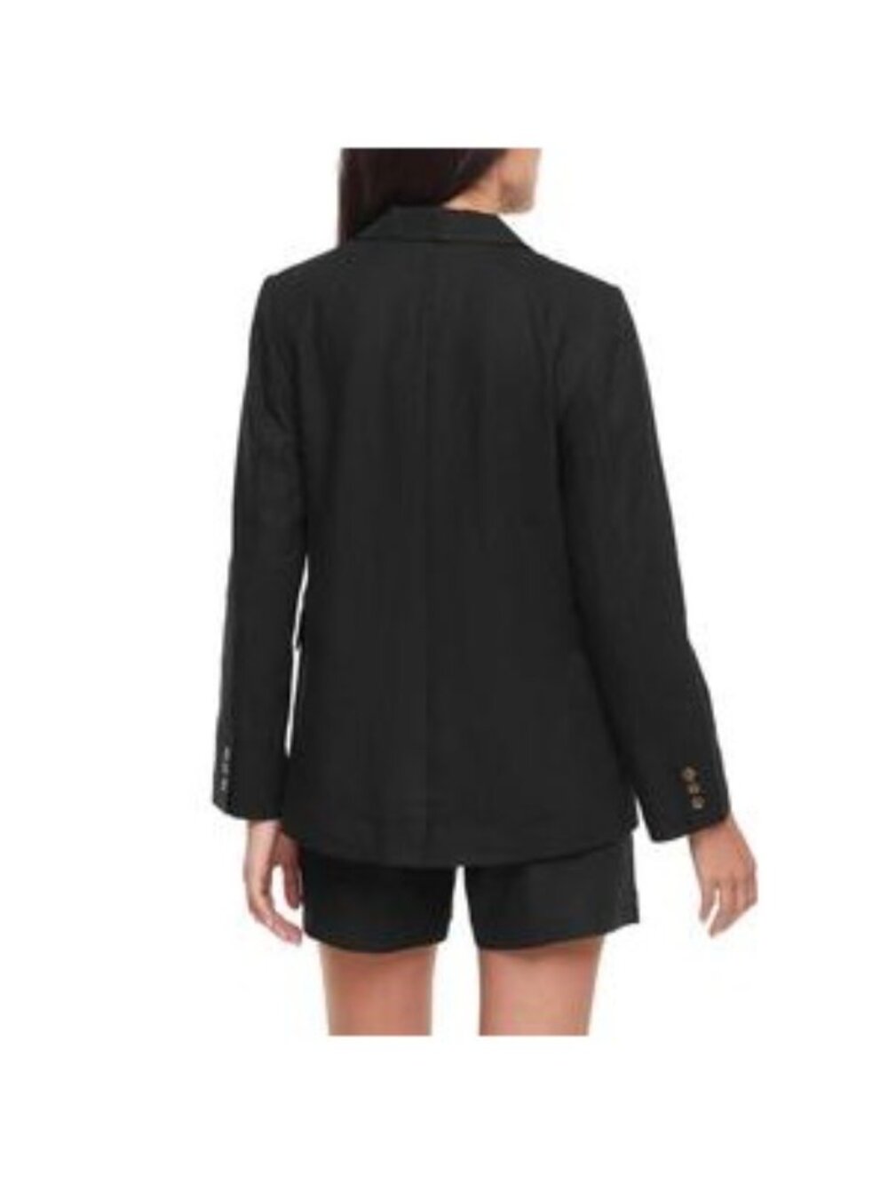 Express Womens Black Tailored Blazer Size L Button-Front Long Sleeve - Picture 2 of 5